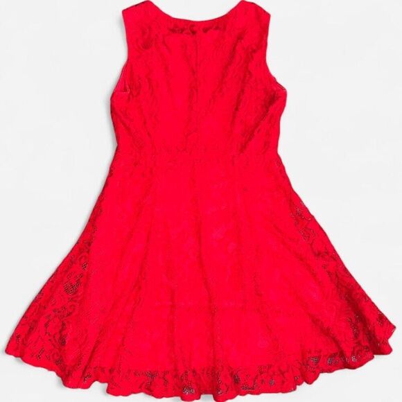 Red Lace A-Line / Skater Dress (Size 10 Petite) - Perfect Valentine’s Day Dress! - Picture 5 of 10